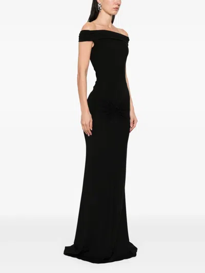 Moos Studio Off-shoulder Maxi Dress In Black