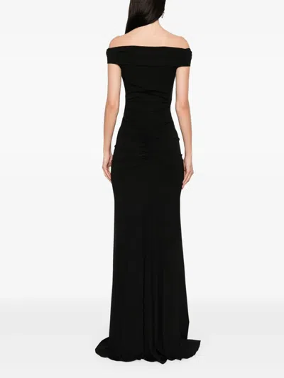 Moos Studio Off-shoulder Maxi Dress In Black