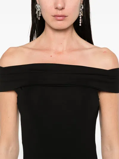 Moos Studio Off-shoulder Maxi Dress In Black