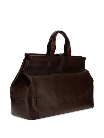 Brunello Cucinelli Leather Holdall In Brown