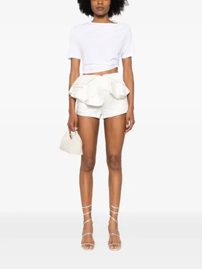Redemption Ruffled Shorts In White
