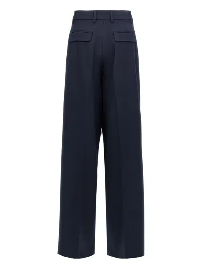 The Latest Thelatest Midnight Blue Wool Blend Trousers In Blue