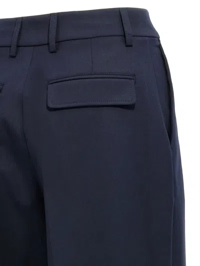 The Latest Thelatest Midnight Blue Wool Blend Trousers In Blue