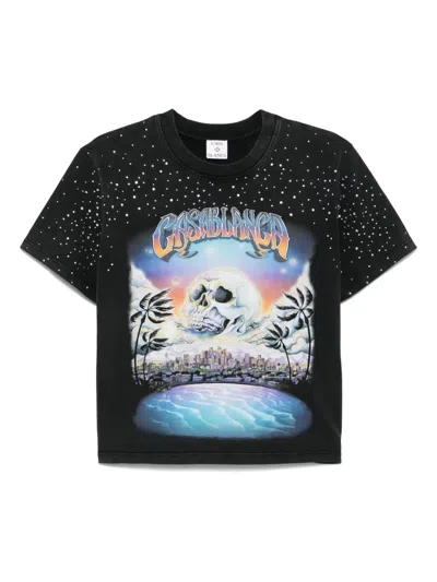Casablanca La Premonition Hotfix Printed T-shirt La Premonition In Black