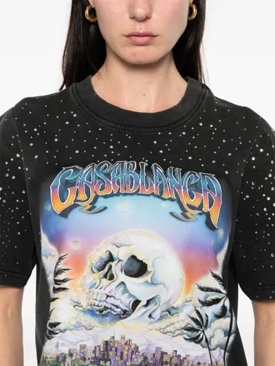 Casablanca La Premonition Hotfix Printed T-shirt La Premonition In Black