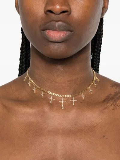 Shay 18k Yellow Gold Cross-pendants Diamond Necklace In Gold