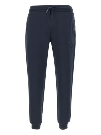 Ea7 Logo-patch Track Pants In Blue