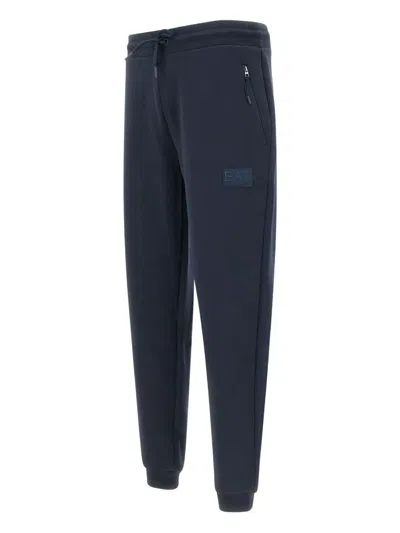 Ea7 Logo-patch Track Pants In Blue