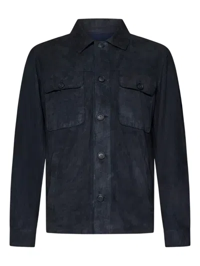 Franzese Collection Franzese Napoli Brad Pitt Model Jacket In Blue