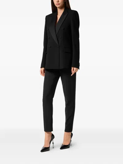 Philipp Plein Dame Double-breasted Blazer In Black