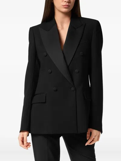 Philipp Plein Dame Double-breasted Blazer In Black