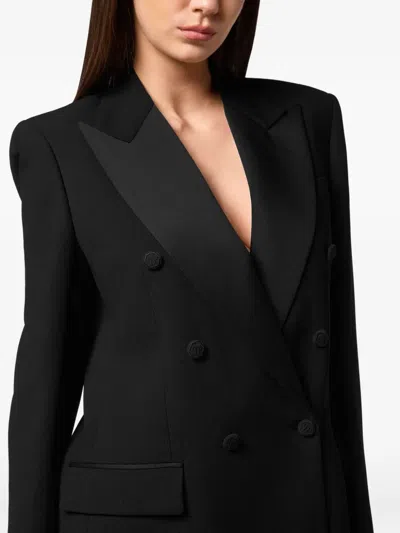 Philipp Plein Dame Double-breasted Blazer In Black