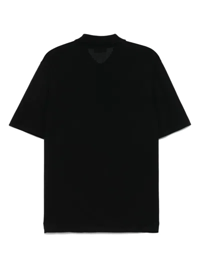 Roberto Collina T-shirt Maniche Corte In Maglia Fine Di Cotone In Black