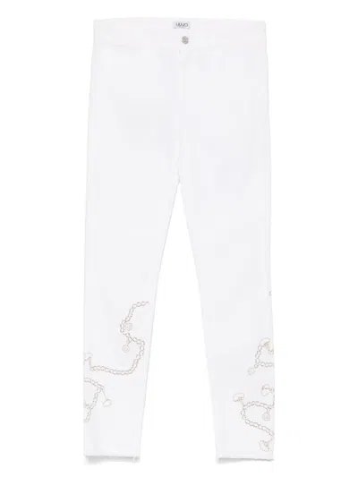 Liu •jo Rhinestone-embellished Jeans In White