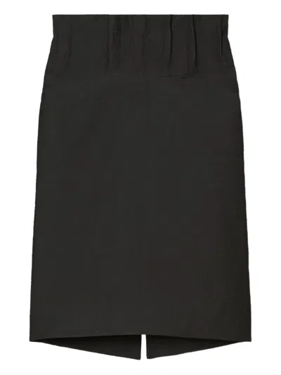 Tory Burch Asymmetrical Midi Skirt In Black