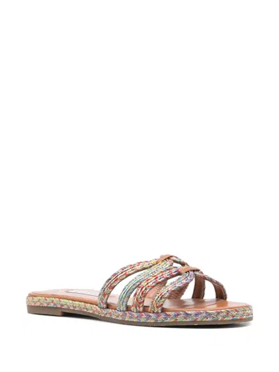Aquazzura Multicolor Playita Slides In Neutrals