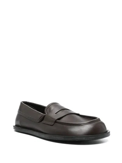 Moschino Desert Penny Strap Loafers In Brown