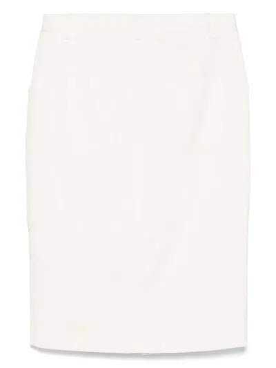 Barbara Bui Gabardine Midi Skirt In White
