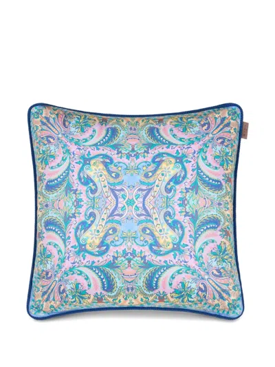 Etro Home Leafy-print Cushion (45cm X 45cm) In Blue
