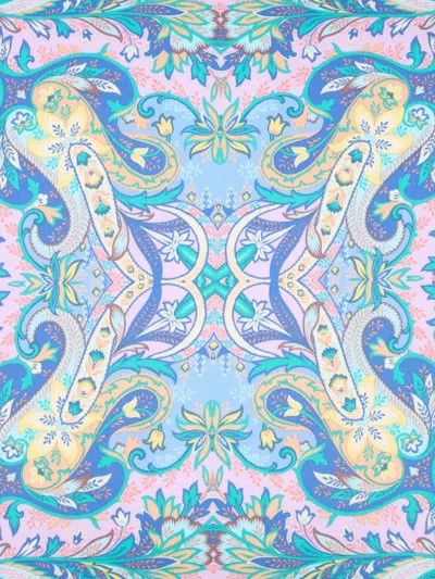 Etro Home Leafy-print Cushion (45cm X 45cm) In Blue