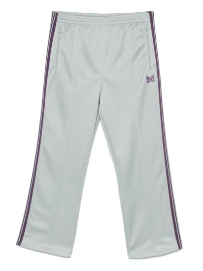 Needles Straight-leg Webbing-trimmed Logo-embroidered Tech-jersey Track Pants In Green