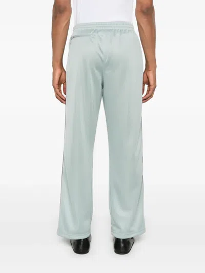 Needles Straight-leg Webbing-trimmed Logo-embroidered Tech-jersey Track Pants In Green