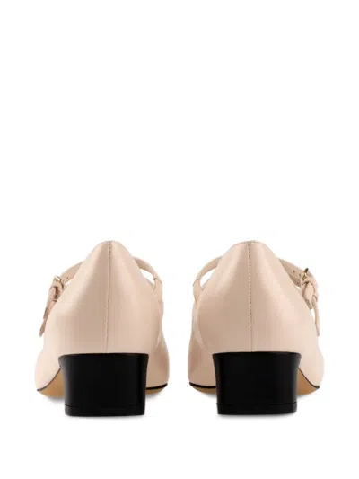 Ferragamo Vara Bow Two-strap Block-heel Pumps In Black