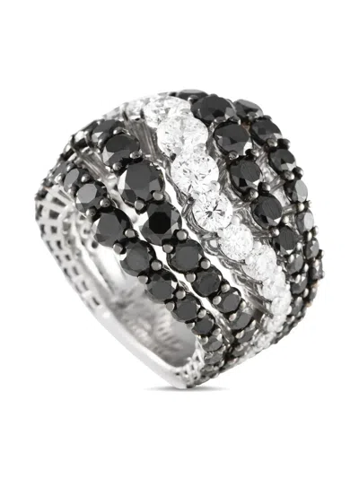 Pre-owned Bucherer 18kt White Gold Diamond Ring In Silver