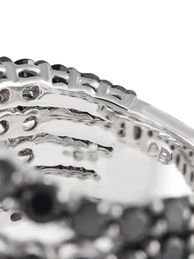 Pre-owned Bucherer 18kt White Gold Diamond Ring In Silver