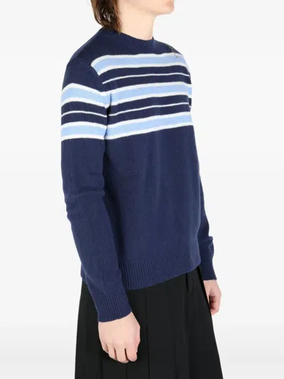 Marni Striped Jumper In Blue