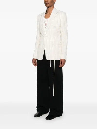Ann Demeulemeester Long Sleeve Casual Jacket In White