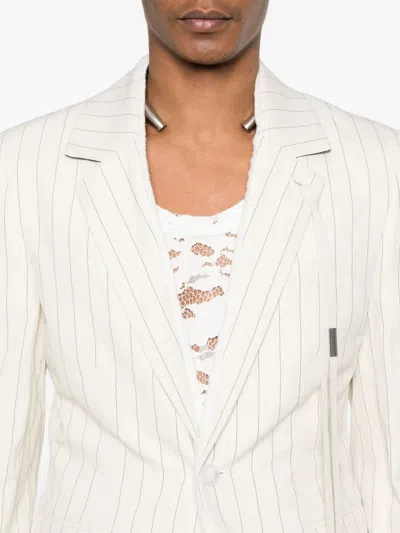 Ann Demeulemeester Long Sleeve Casual Jacket In White