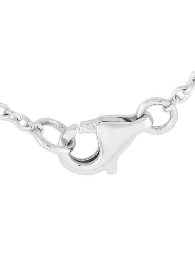 Pre-owned Lb Exclusive 18kt White Gold Diamond Butterfly Pendant Necklace In Silver