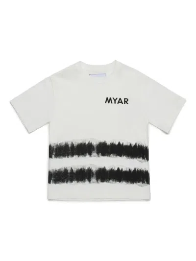 Myar T-shirt In Cotone Deadstock Effetto Tye-die In White