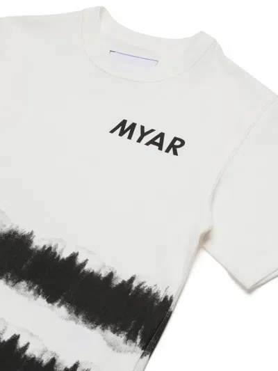 Myar T-shirt In Cotone Deadstock Effetto Tye-die In White