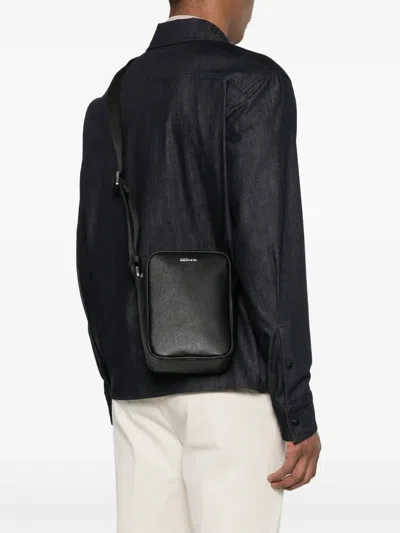 Kiton Logo-lettering Messenger Bag In Black