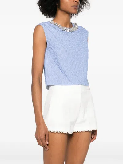 N°21 N21 Embellished Sleeveless Top In Blue