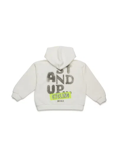Myar Felpa In Cotone Deadstock Con Grafica Stand Up In White