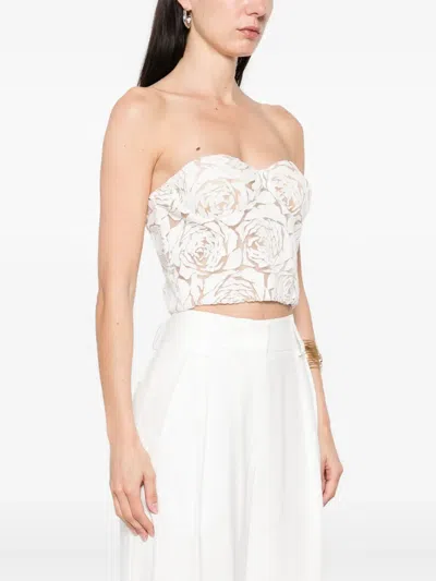 Ermanno Scervino Floral-motif Crop Top In White