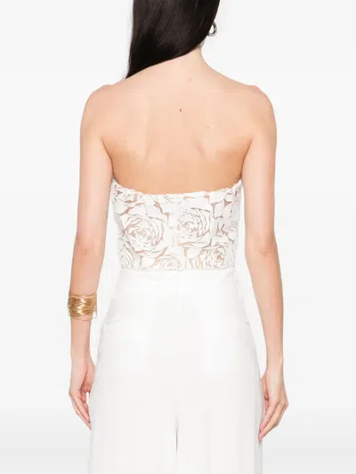Ermanno Scervino Floral-motif Crop Top In White
