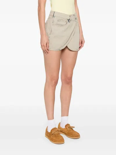 Coperni Denim Mini Skirt Grey Greige In Grey