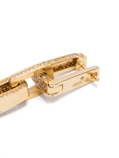 Shay 18k Yellow Gold Triple Deco Link Diamond Drop Earrings In Gold