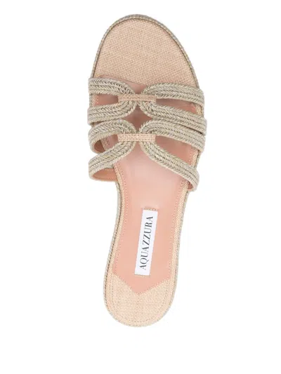 Aquazzura Playita Slides In Neutrals