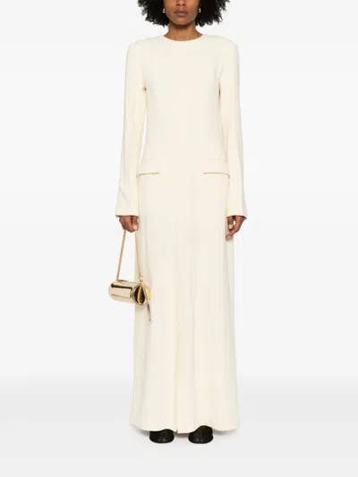 Totême Pocket Maxi Dress In Neutrals