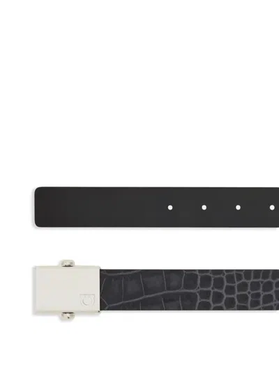 Ferragamo Reversible Belt In Black