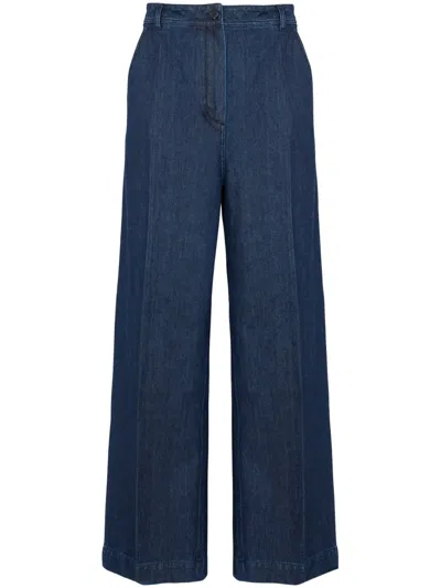 Yves Salomon Wide-leg Jeans In Blue