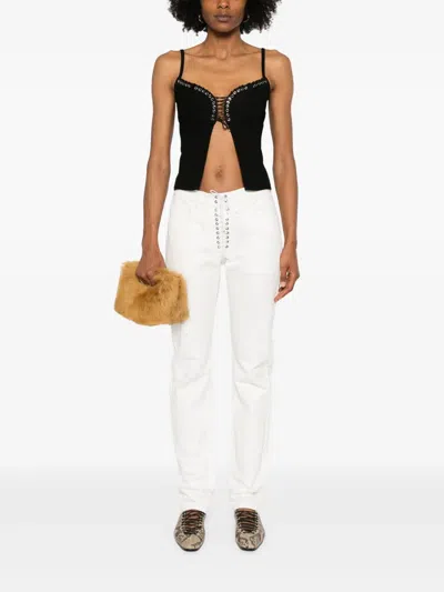 Ludovic De Saint Sernin Lace-up Jeans In White
