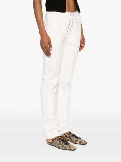 Ludovic De Saint Sernin Lace-up Jeans In White