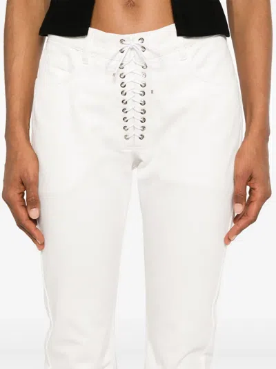 Ludovic De Saint Sernin Lace-up Jeans In White