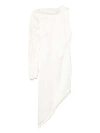 Genny One-shoulder Midi Dress In Neutrals